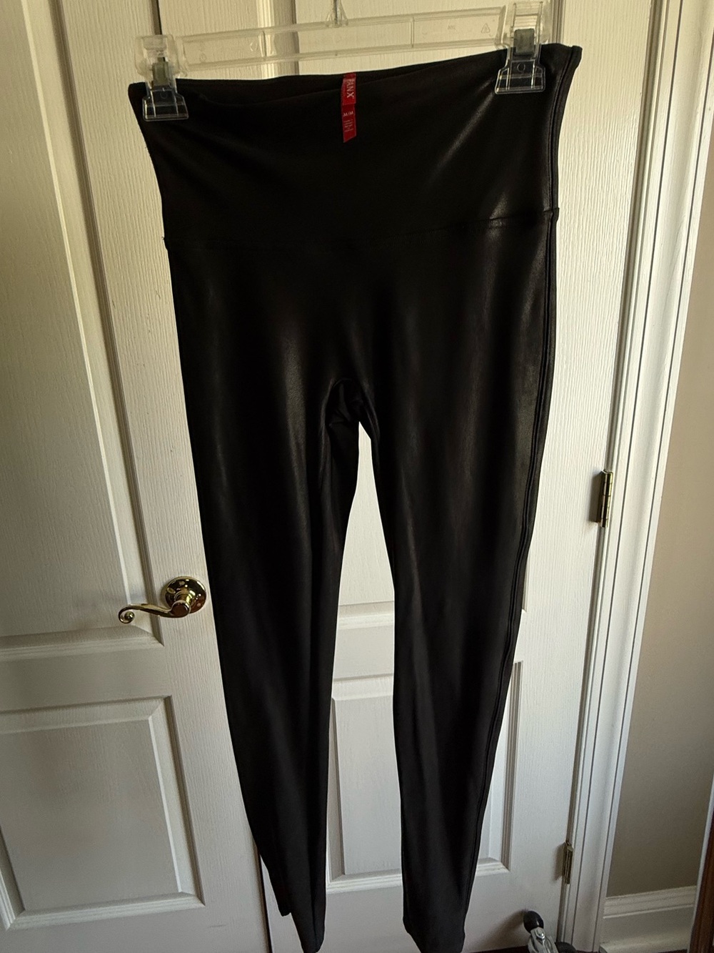 SPANX Black Faux-Leather High-Rise Leggings